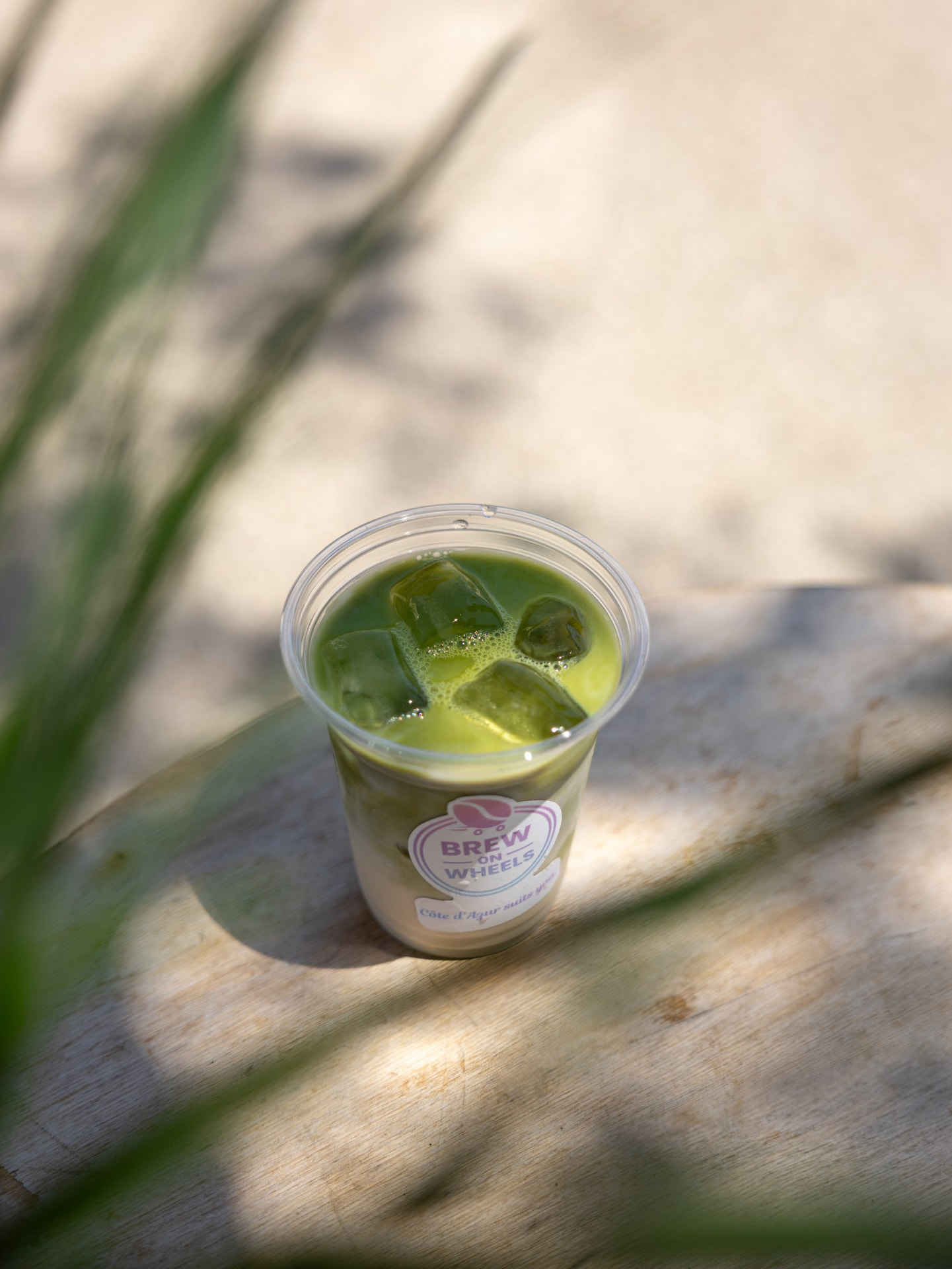 Iced ceremonial matcha served by Brew on Wheels
